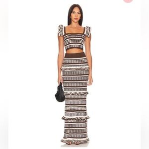 *NWT* Tularosa - Kaely Top and Maxi Skirt set in Brown & Ivory